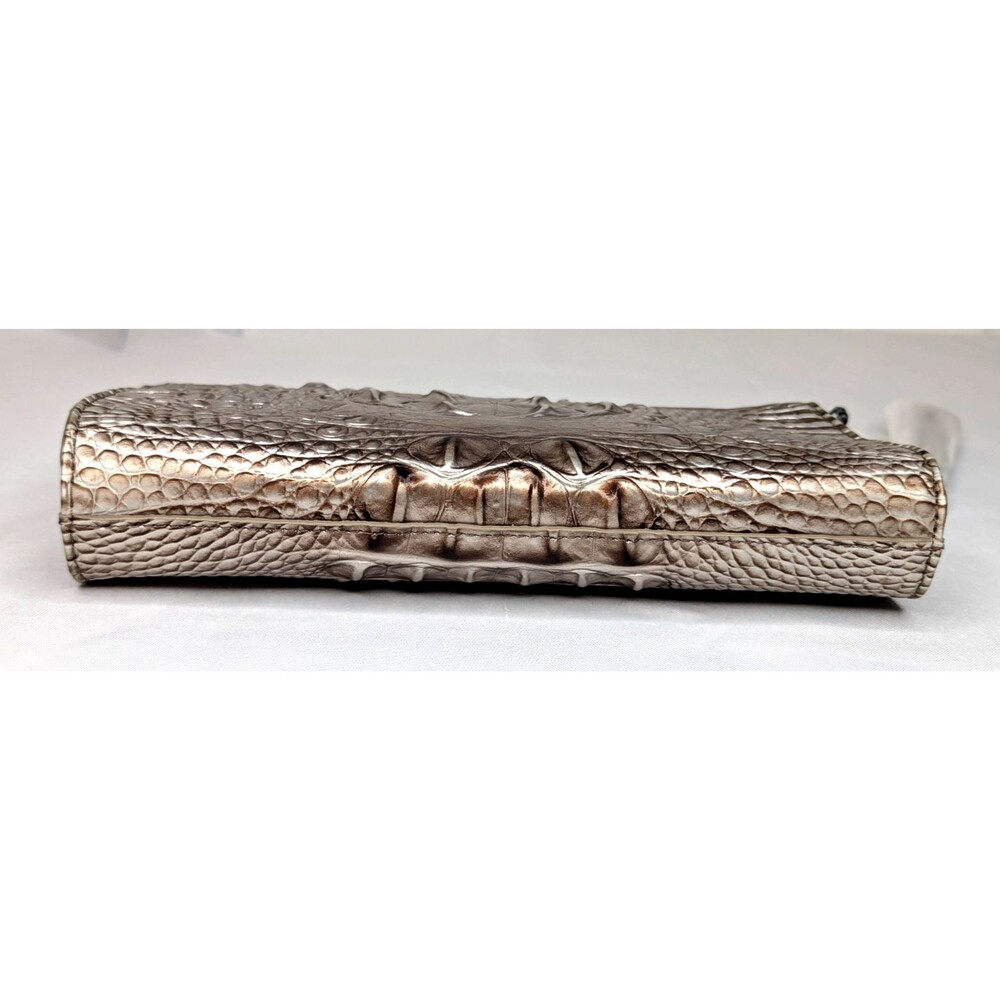 Brahmin Daisy Large Zip Wristlet - Silver Lining, Grey Taupe Brown NWT - Picture 5 of 9